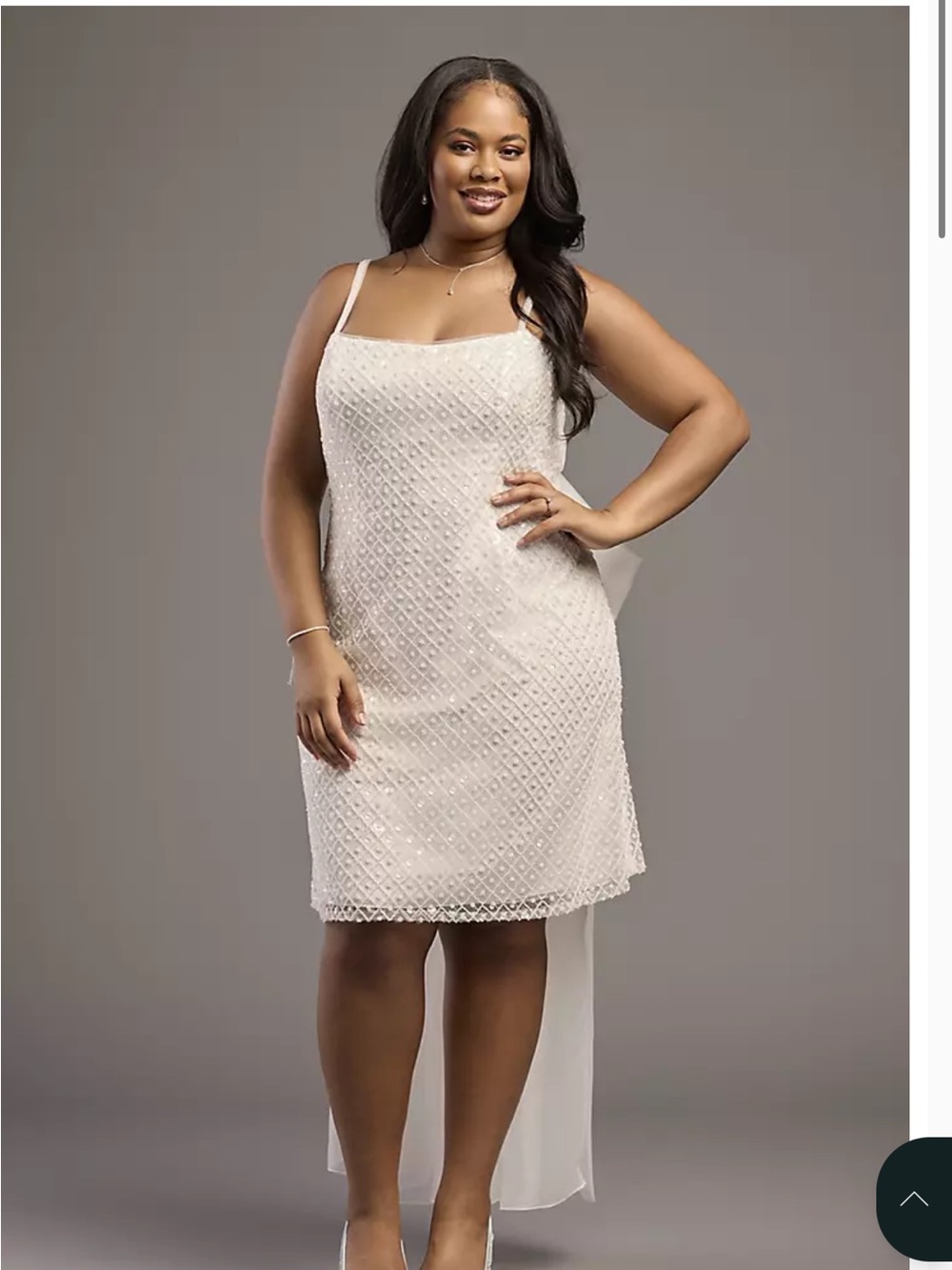 DB Studio Beaded Mini Dress with Removable Organza Bow